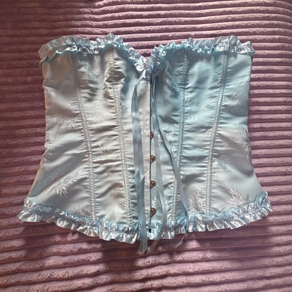 Elegant Blue Corset Top